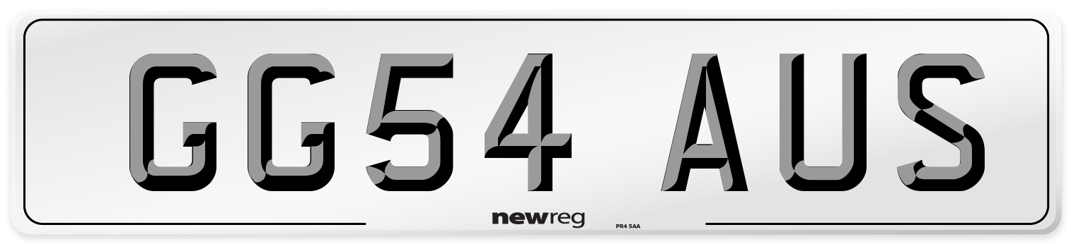 GG54 AUS Number Plate from New Reg